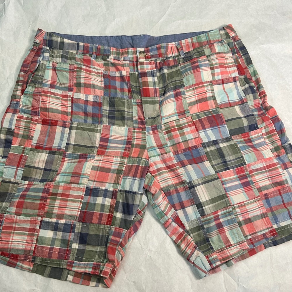 L.L.Bean Plaid Madras Patchwork Shorts Favorite Fit Size 20 Preppy‎ Casual